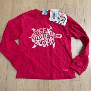 NWT Crazy shirts pink peace love aloha Hawaii shirt